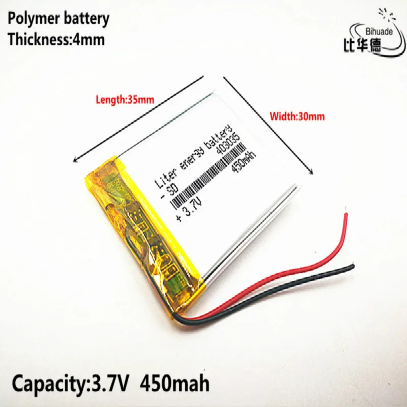 1pcs [SD] 3.7V,450mAH,[403035] Polymer lithium ion / Li-ion battery for TOY,POWER BANK,GPS,mp3,mp4,cell phone,speaker