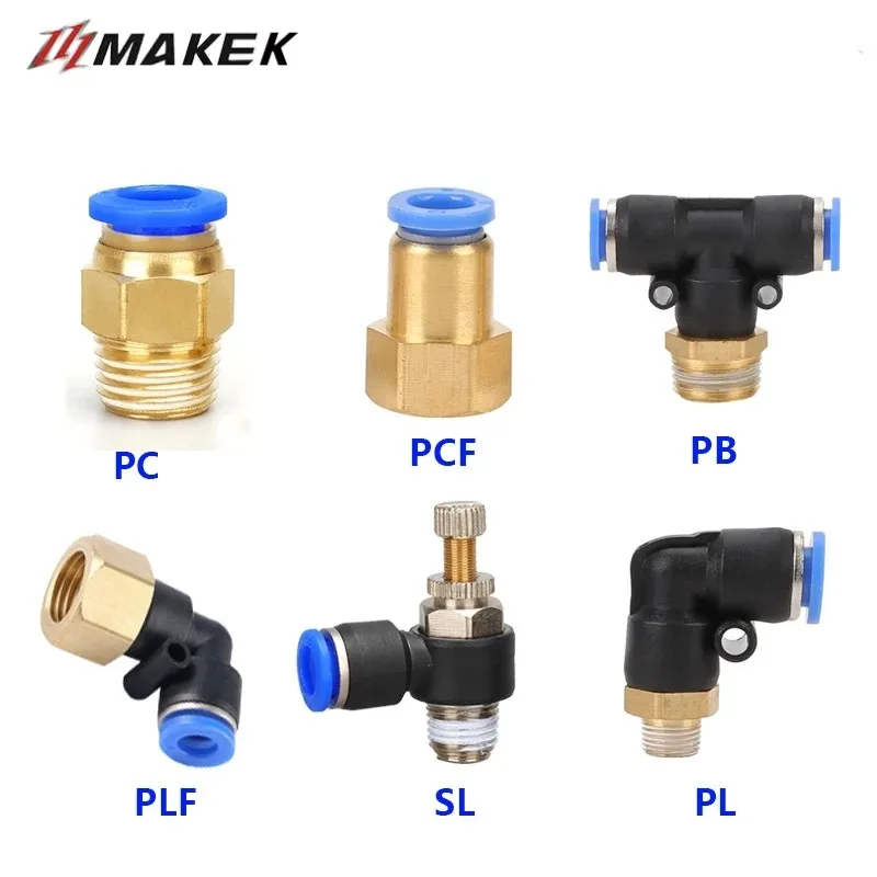 

1PCS Air Pipe Fittings 4mm 6mm 8mm 10mm 12mm Hose Tube PCF/PC/PL/SL/PB/PLF 1/4" 1/8" 3/8" 1/2"BSPT Male Pneumatic Connector