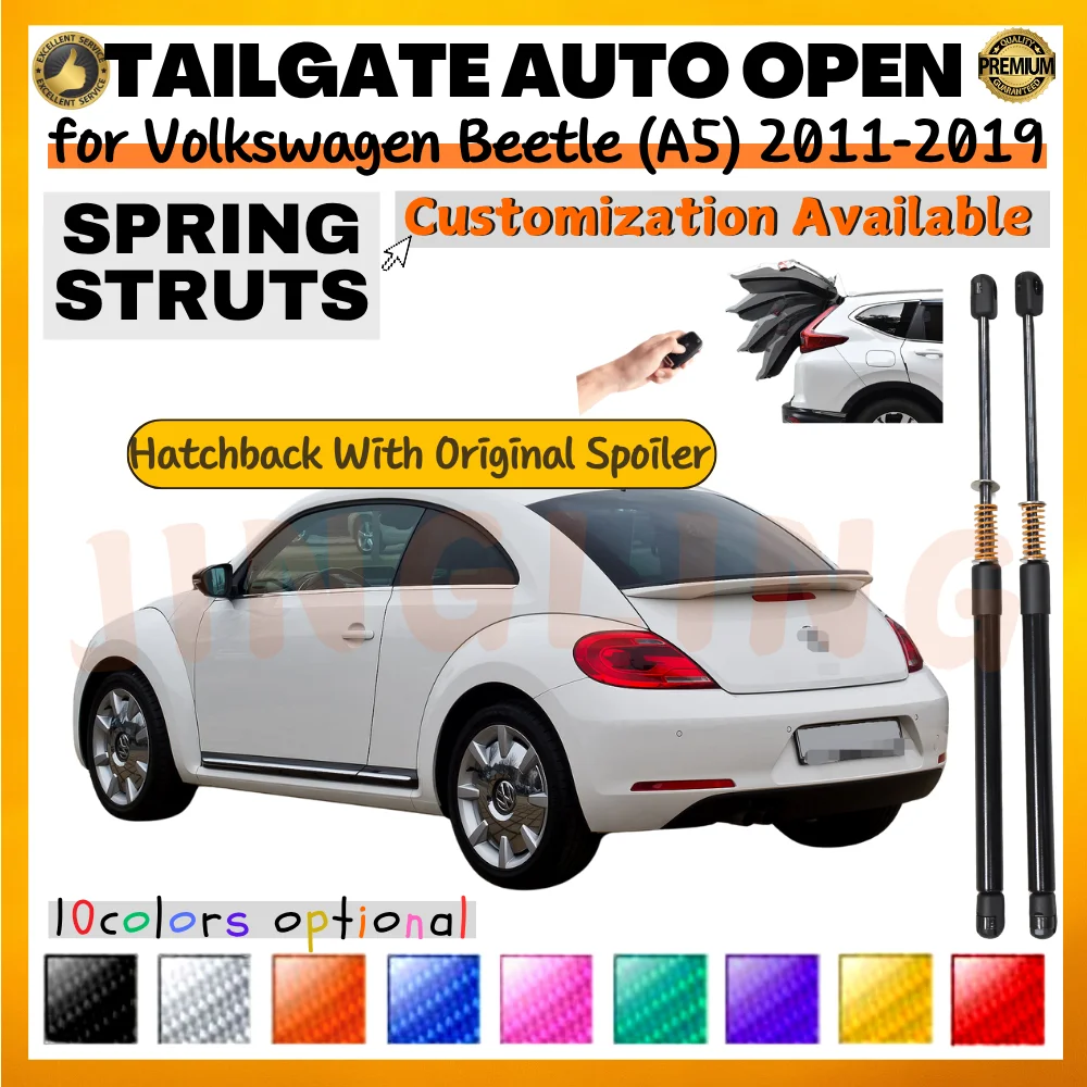 

Qty(2) Trunk Struts with Spring for Volkswagen Beetle (A5) Hatchback With Original Spoiler 2011-2019 Rear Tailgate Lift Supports
