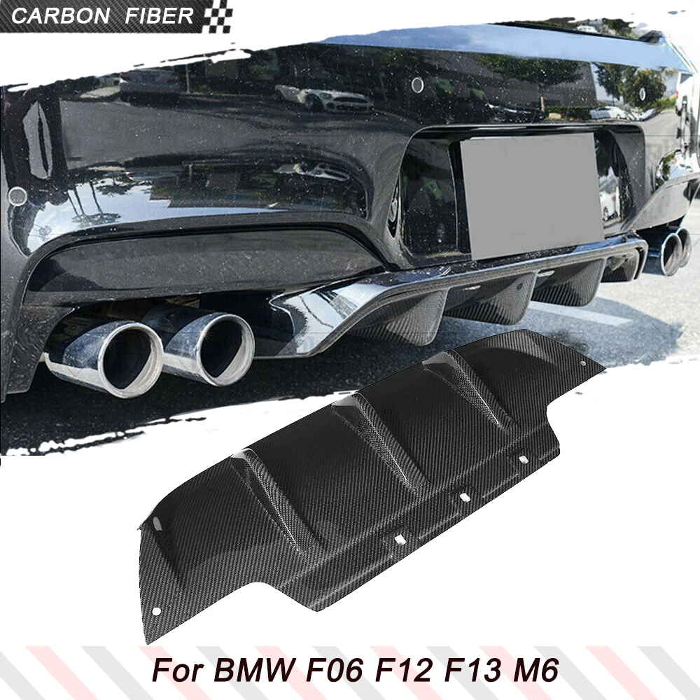 

Carbon Fiber Car Rear Diffuser for BMW F06 F12 F13 M6 2013-2018 Rear Bumper Cover Lower Lip Spoiler Valance Protector FRP Primer