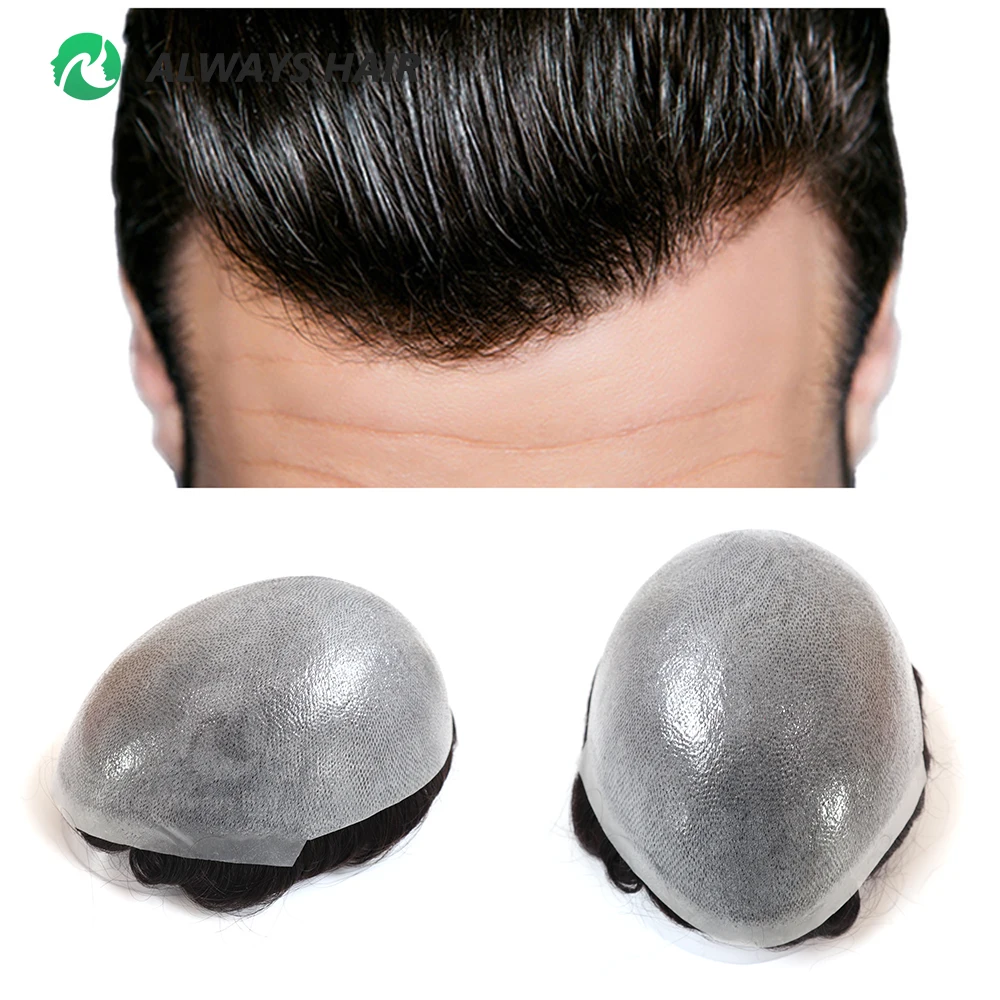 OS25 - Tupé Masculino Indetectable, Sistema de Reemplazo Capilar de Piel Súper Delgada para Hombres, Peluca con Línea de Cabello Natural
