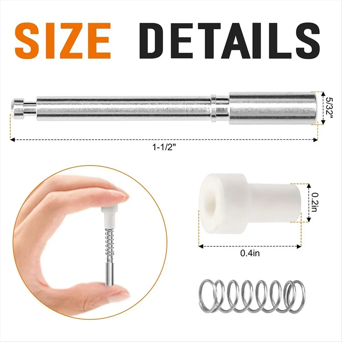 A45I 30Pack Window Screen Plunger Latches Window Screen Replacement Plunger Pin Set 5/32 X 1-1/2 Inch for 3/4