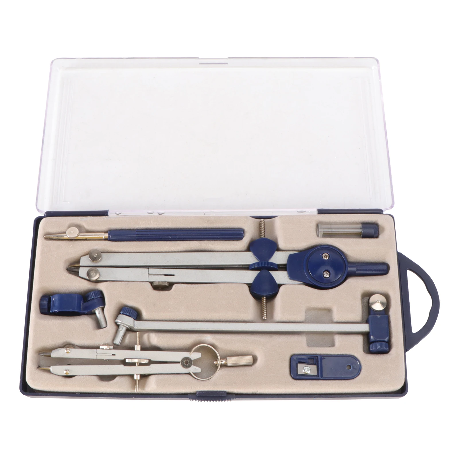 

Precision Metal Compass Geometry Students Screw Mount Design Drafting Tools Storage Case Pencil Math Classes Drawing