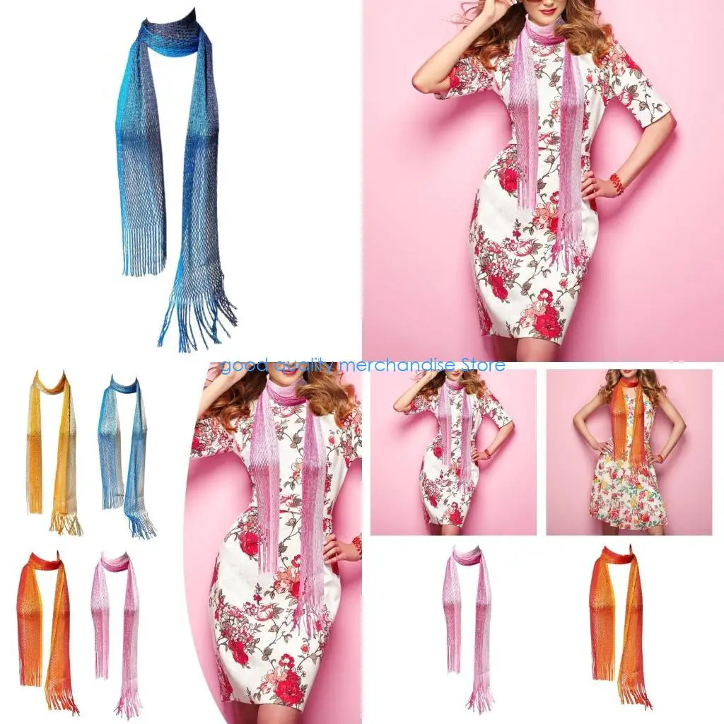 

Y5JD Knit Scarf for Women Long Skinny Belt Necktie Neck Scarf Girls Photo Props Long Neckerchief Skinny Scarf Necktie