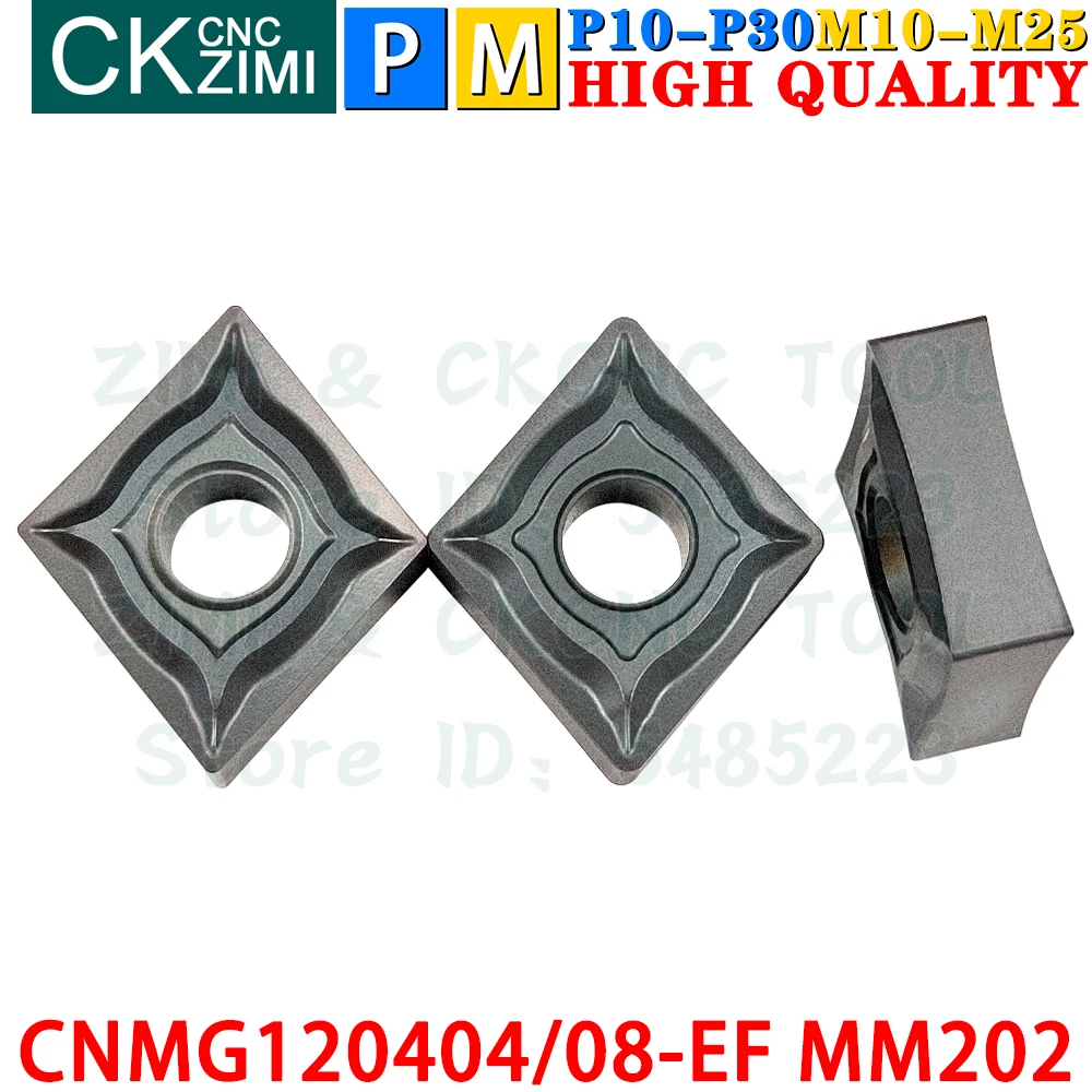 CNMG120404-EF MM202 CNMG120408-EF MM202 Sisipan Karbida Sisipan Pembubutan Eksternal Alat CNMG 1204 CNMG1204 CNC Mekanik Bubut Logam Pembubutan Alat Pemotong