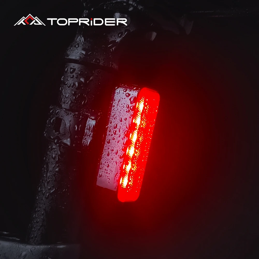 TOPRIDER Q8 Rear Bike Tail Light USB Rechargeable Red Ultra Bright Taillights Fit On Bicycle/Helmet Easy to Install for Cycling