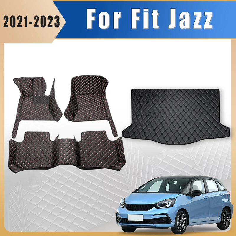 

Автомобильные коврики, ковры в багажник для Honda Fit Jazz 2021 2022 2023, подушечки для ног, автоаксессуары, чехлы для интерьера, водонепроницаемые