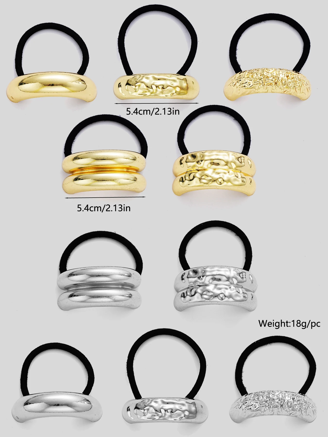 New Metal Irregular Golden Color Hair Bands Elastic Hair Scrunchies Hair Rope Headbands Women Girls Hair Accessories Gifts 2025