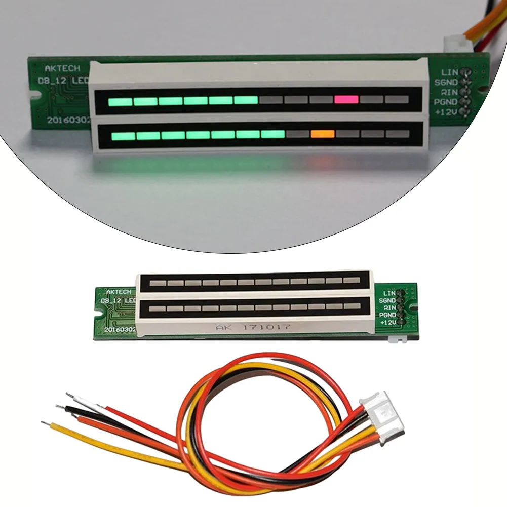

Mini Dual 12 Stereo Level Indicator Lamps Board Diy Kits LED Music Level Indicator Module Adjustable Light Speed VU Meter