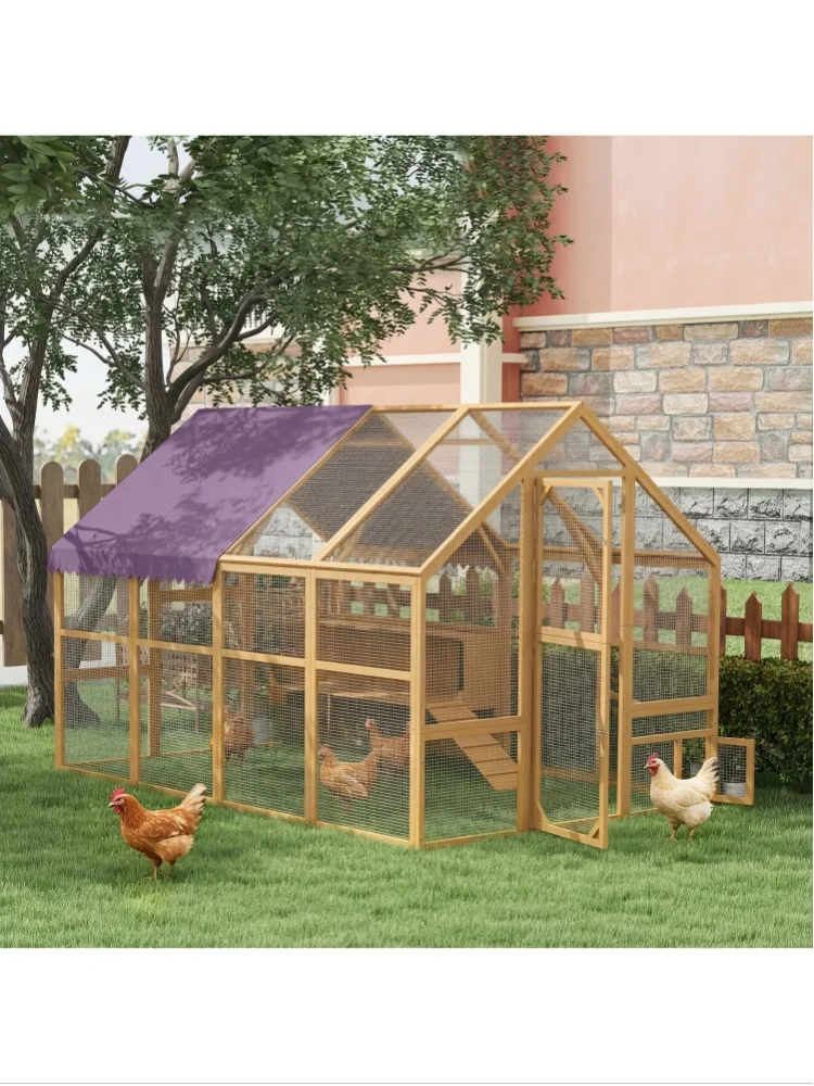PawHut Hühnerstall 5,2 m² ca. 2,8 x 1,8 x 1,9 m Freilaufgehege Holz mit Freilauf