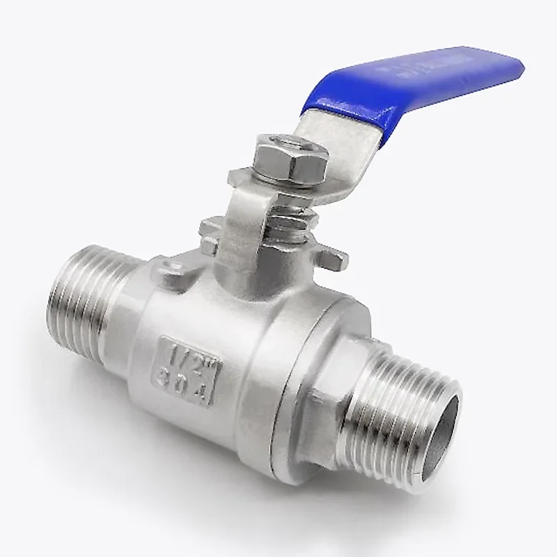 304-ステンレス鋼ボールバルブ、外ねじ付き-2-ピース-1-4-2-bsp-フルポート、水、空気、油用スイッチ継手