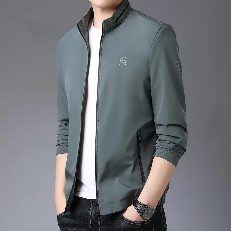 

Autumn Spring New Men's Youth Business Casual Jackets Fashion Stand Letter Prnting Male Coats Brand Clothing 3XL