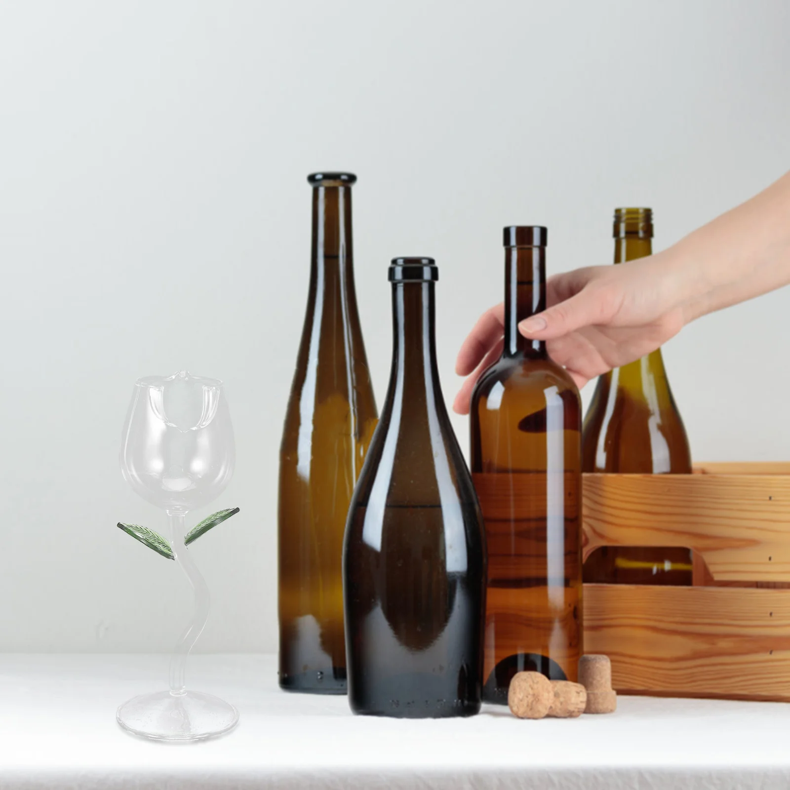 

Rose Wine Glass 150Ml Crystal Rose Flower Goblet Unique Drinkware for Wedding Party Bar Christmas Celebration Unique Drinkware