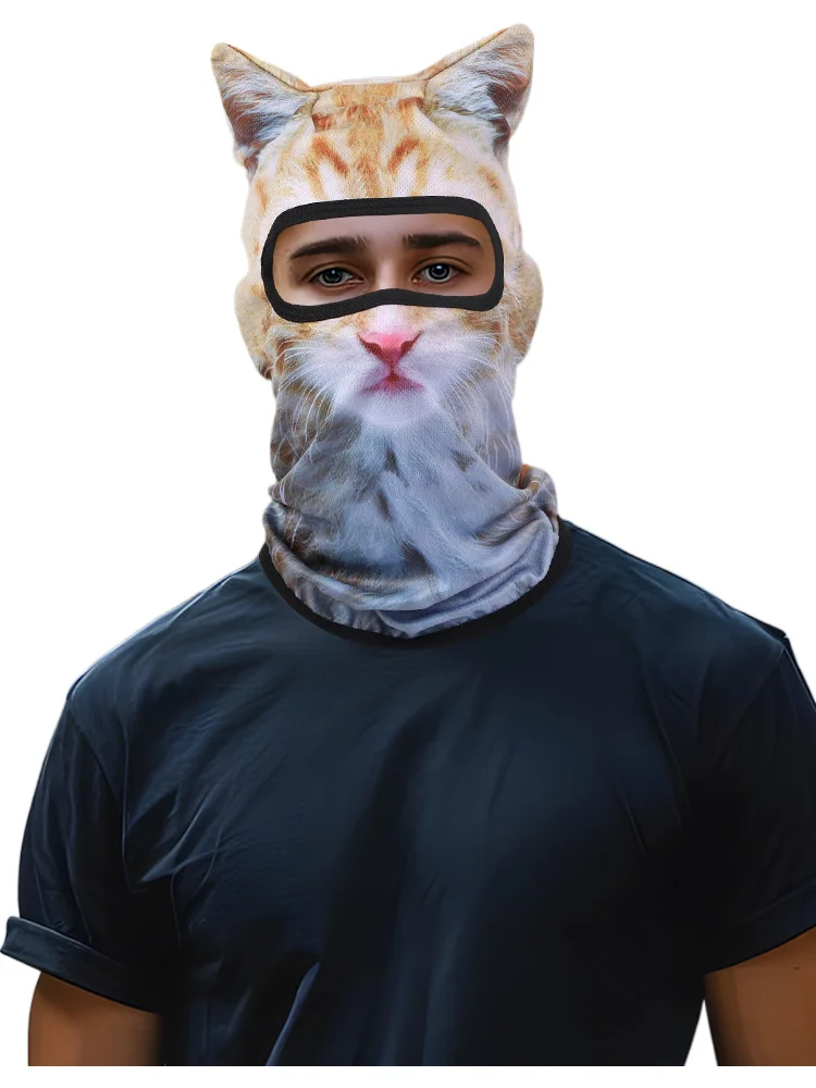 

Animal Face Kini Sun Protection cap for Men Women Outdoor Funny Diving Swimming Surfing Caps Face and Neck Protector Head Cover