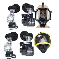 Chemical Industrial Painting Spraying Air Supply Respirator Electric Constant Flow Supplied Full Face Gas Mask Portable Blower