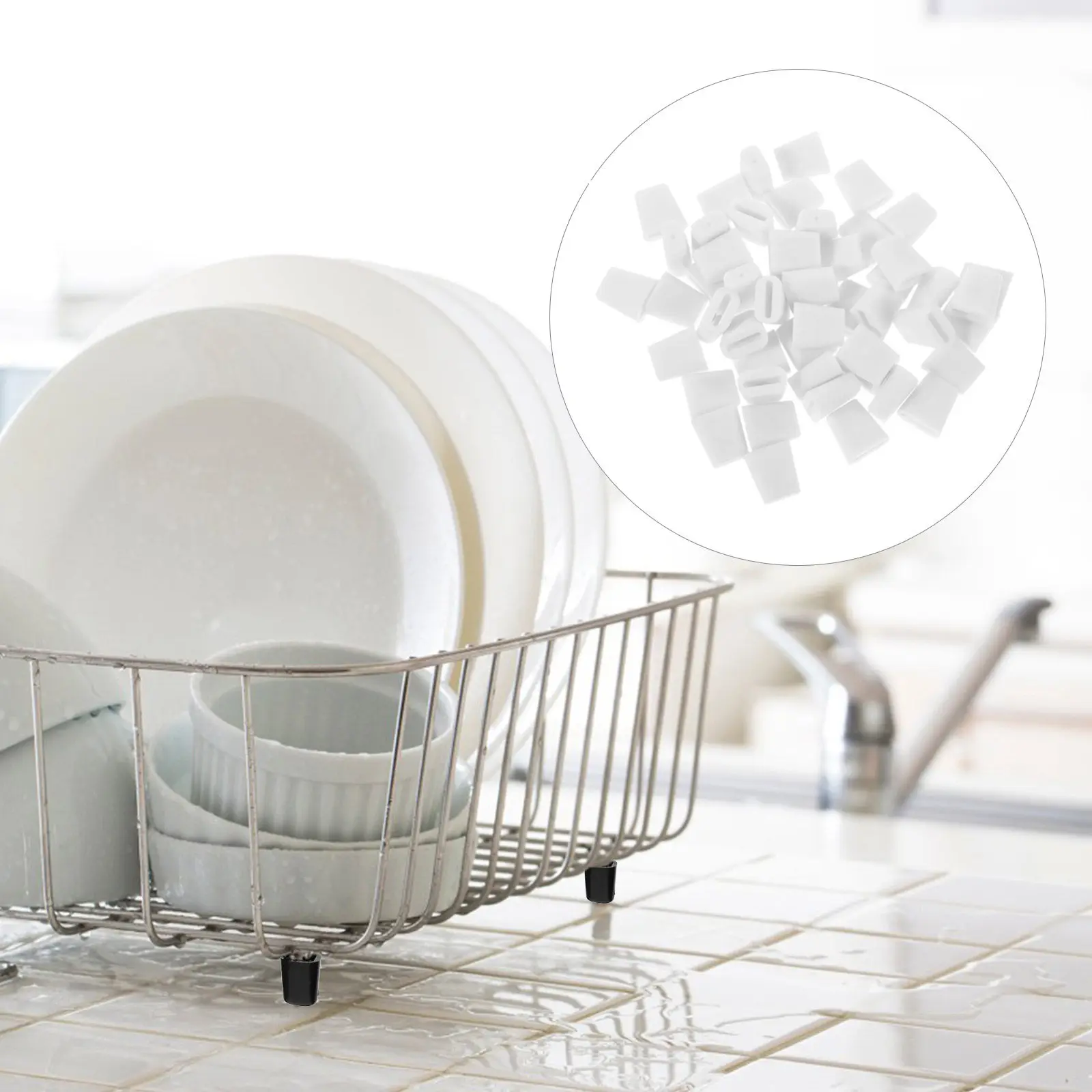 60Pcs Water Sink Grid Rubber Feet Non-Slip Shock-Absorbing Protective Replacement Wire Rack Feet Wire Bumpers Sink Protector