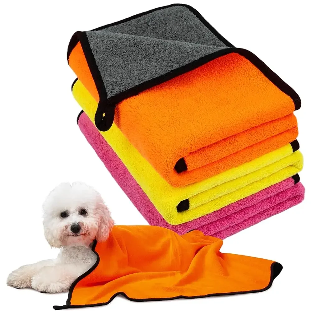 

Полотенца для собак для сушки шерсти, 3 штуки, ультра-впитывающие микрофибровые одеяла для купания питомцев | Быстросохнущее полотенце для собак и кошек, 28×40, L