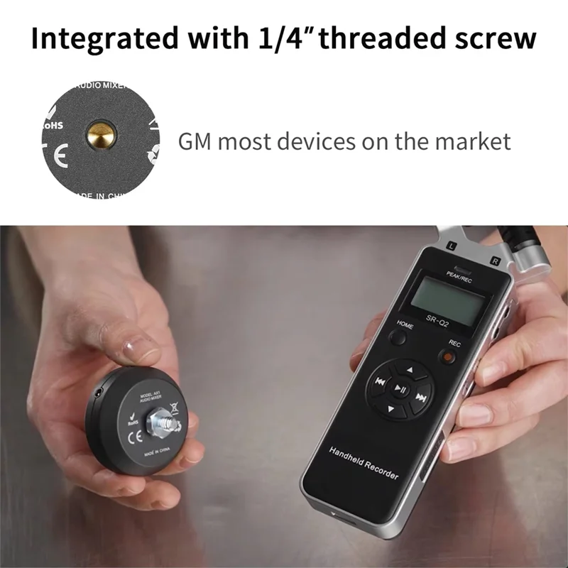 Mezclador adaptador de micrófono de Audio A29F para cámaras DSLR sin espejo, cámaras de vídeo, teléfonos inteligentes, grabación, portátiles, transmisión