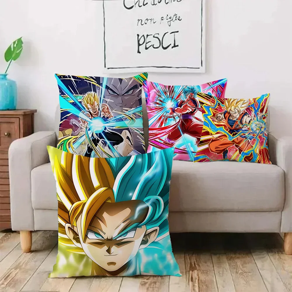 Japanese Anime Dragon Ball Serie Pillow Covers Cartoon Sofa Decorative Home Double-sided Printing Short Plush Cute Cushion Cover