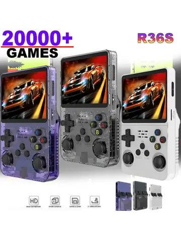 R36S Handheld Game Console 3.5Inch IPS Screen 128G Classic Retro Games Consoles Arkos System Portable Pocket Video Game Player