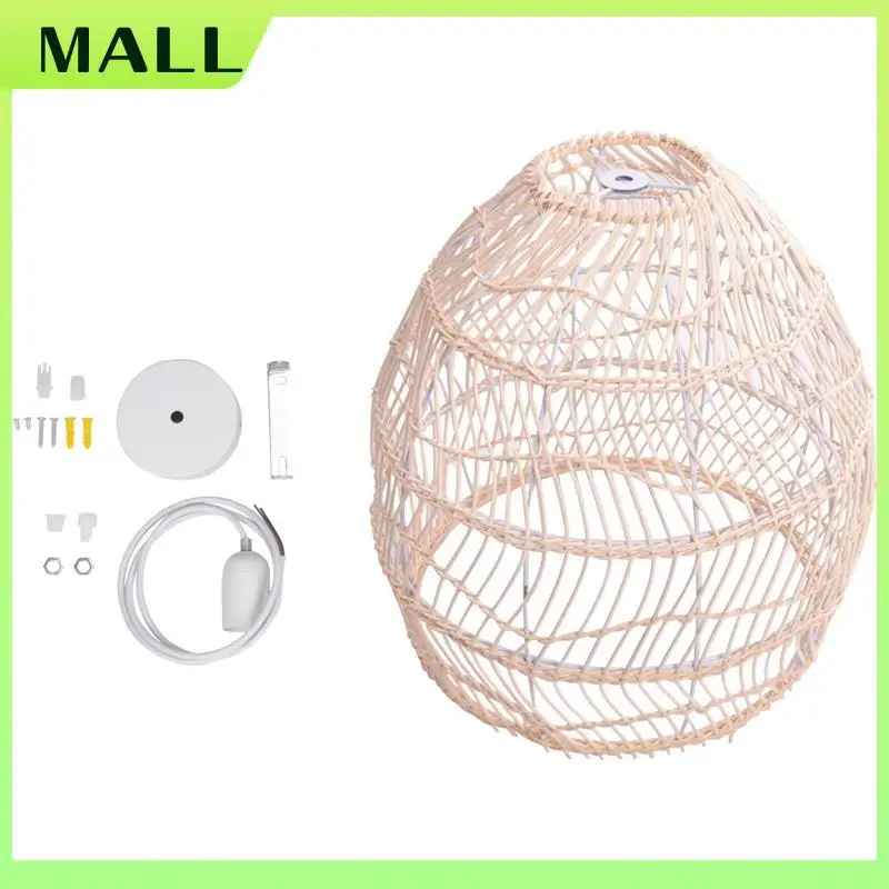 

MALL Rattan Lamp Pendant Light Vintage Hanging Lamp Shades E27 Living Room Dining Room Home Decor Cafe Restaurant Hanglamp