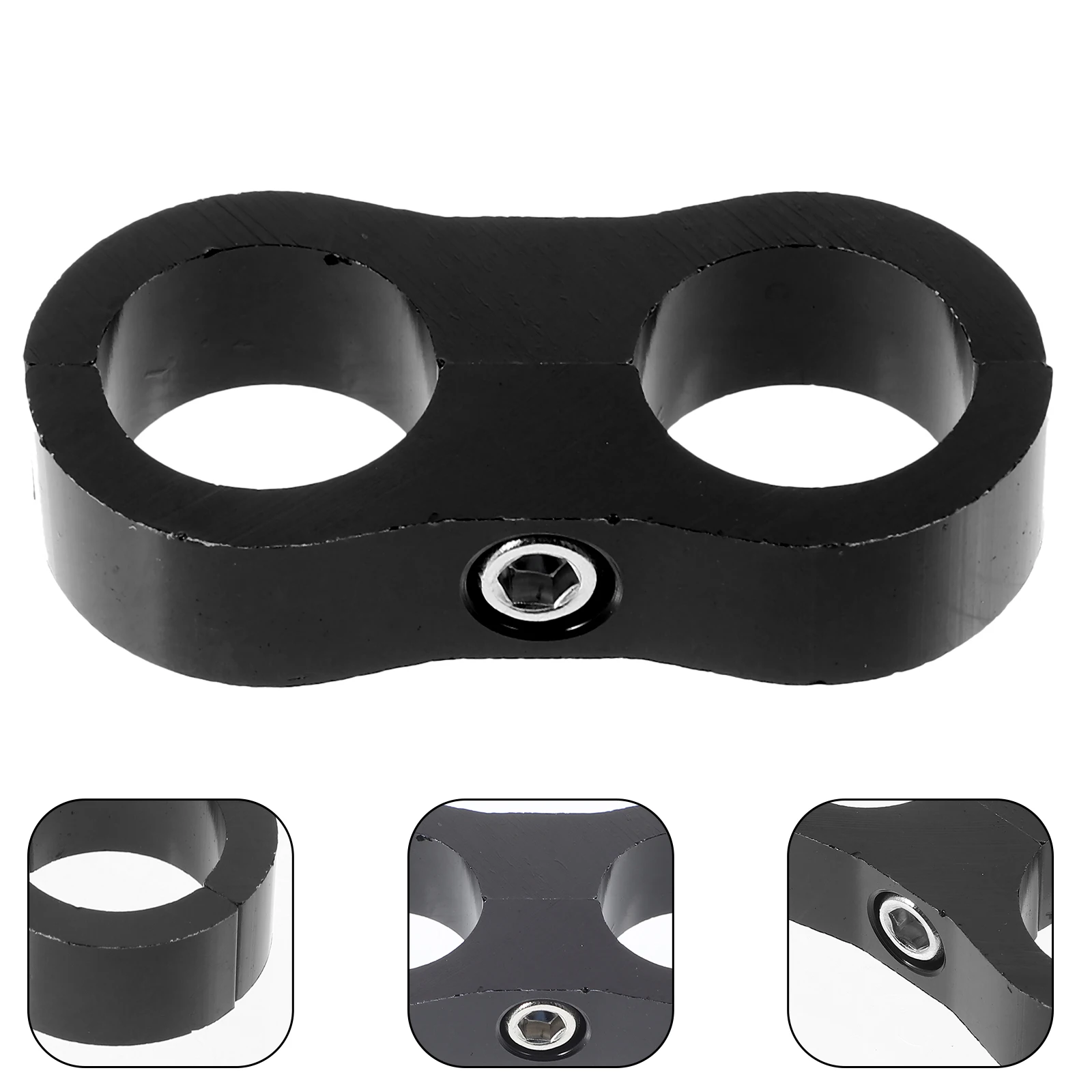 

2pcs Oil Pipeline Clamp Hose Protector Dual Hole Black AN10 Aluminum Car Brake Line Clips 20mm Heater Water Tube Mounting