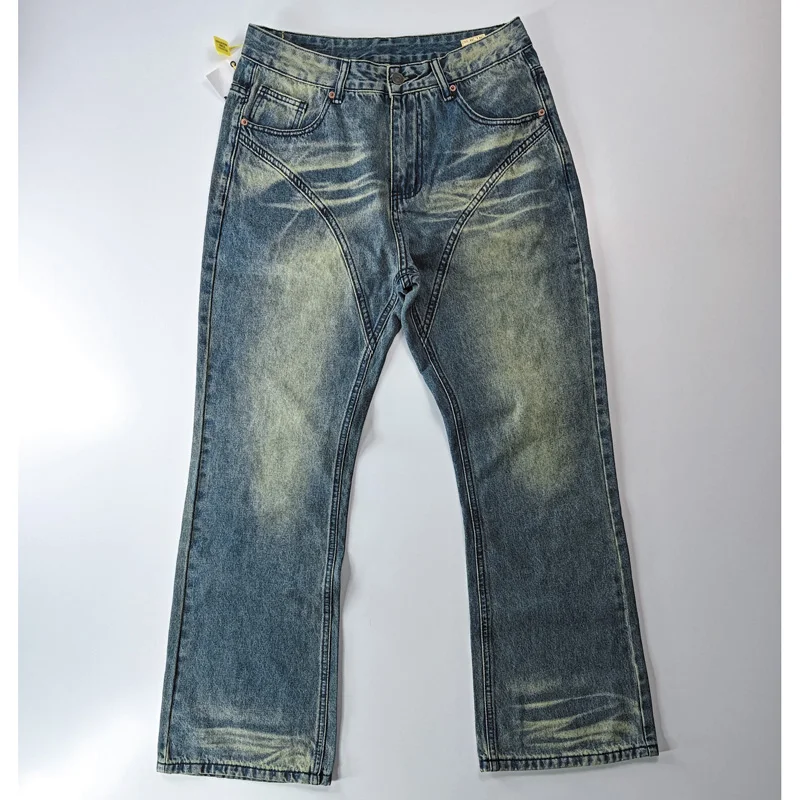 

Waed mid High Waist Men Women Long Pants Bell Bot Loose Fit Jeans Casual Autumn Winter Faion Trousers