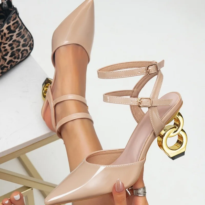

8.5cm Strange Style Heels Women's Sandals Pointed Tip Women's Pumps and Heels Elegant Banquet Woman's Shoes Sandalias De Mujer