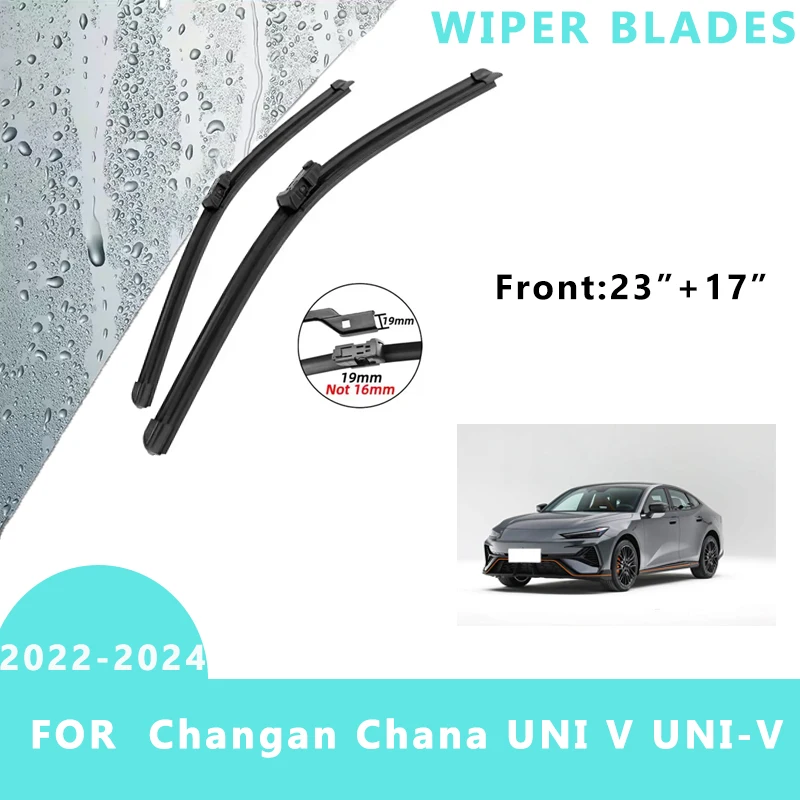 

Front Windscreen Wiper Blades Windshield Window Accessories 2PCS for Changan Chana UNI V UNI-V 2022-2024 23“+17”