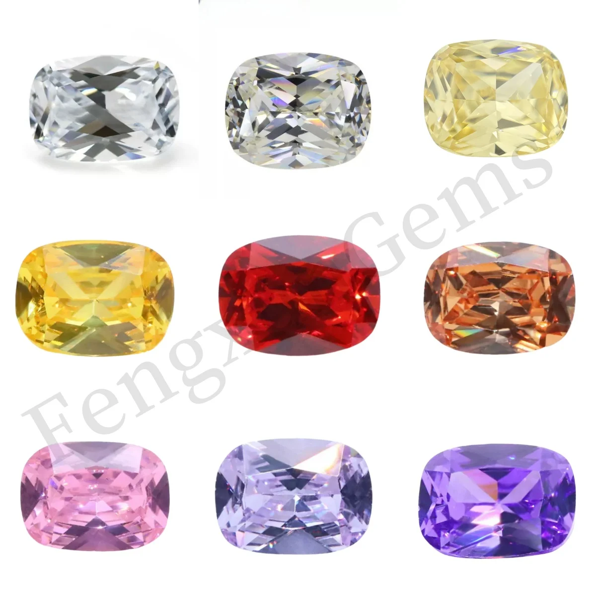 

Long Cushion shape 4x4~10x10mm White Pink L-Yellow Green Purple Violet color Loose Synthetic Cubic Zirconia AAAAAA For Jewelry