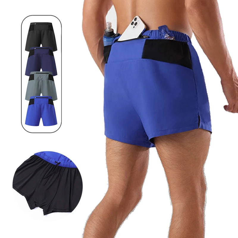 

Мужские шорты для бега — двухслойные с подкладкой, быстросохнущие, противопрозрачные, с задними карманами на молнии, спортивные шорты для фитнеса