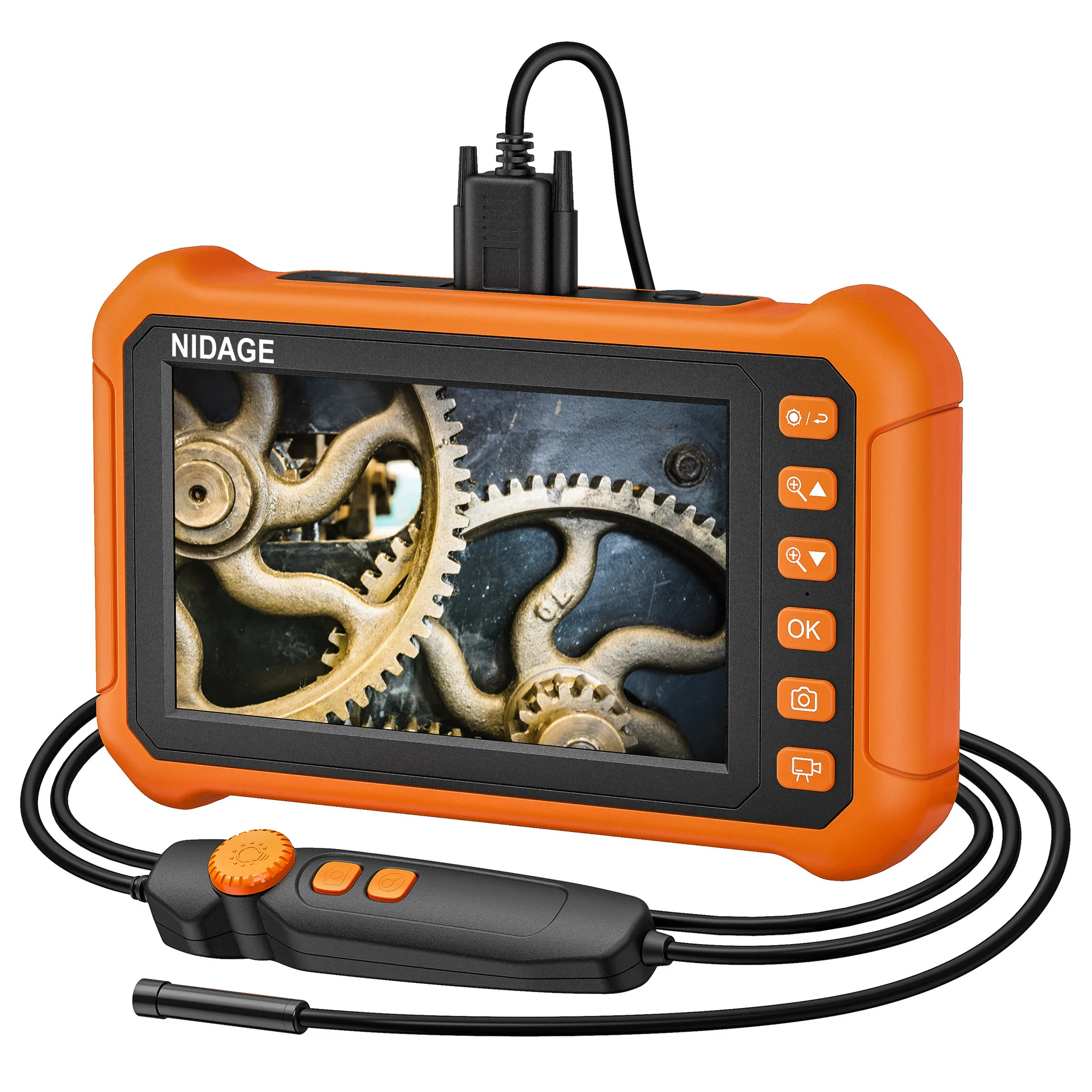 7Inch IPS Screen 2MP 1080P Dual Lens Endoscope Camera  Side-View Front-View CMOS Borescope Inspection Otoscope Camera Microscope