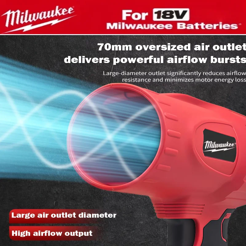 ميلووكي 30000r/دقيقة منفاخ الهواء الكهربائي سوبر قوة الرياح سيارة أداة إزالة الغبار اللاسلكي دبوس Turbojet مروحة 18 فولت بطارية