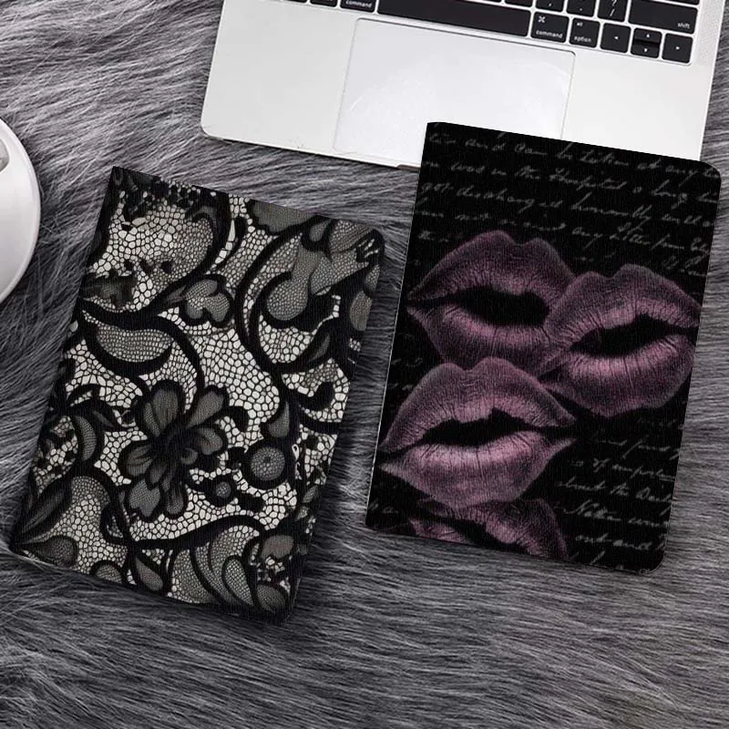 

Black Floral Lace Fabric Gift Tablet Case For Samsung Tab Galaxy S6 S11 A A7 A8 A9 A11 10.1 10.4 10.5 Plus Lite