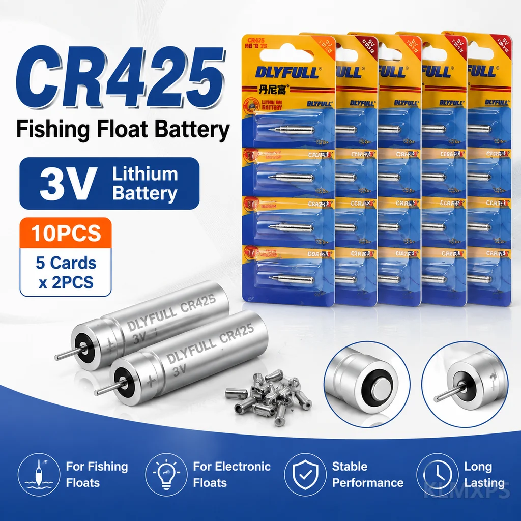 CR425 Fishing Float Battery for Electronic Fishing Floats Night Fishing Bobber Battery Replacement for Outdoor Tackle