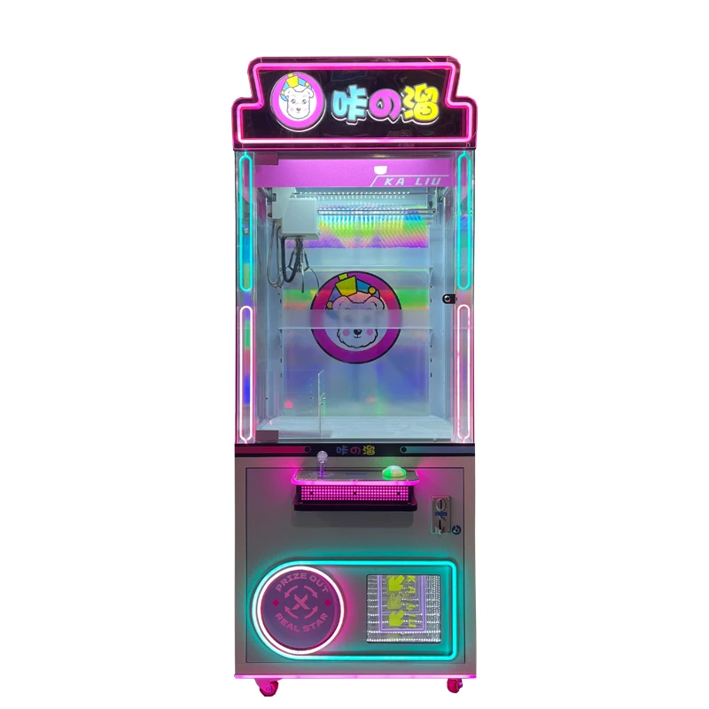 Shining Pink Toy Crane Arcade Game Machine Coin Operated Plush Claw Doll Vending Machine With Bill Acceptor