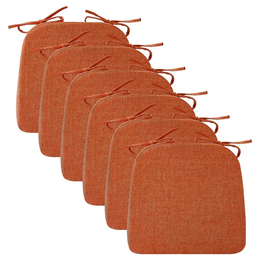 

Chair Cushions for Dining Chairs, 2 Thick Seat Cushions for Kitchen Chairs, DShaped Chair Pads with Washable Cover, Ties and No