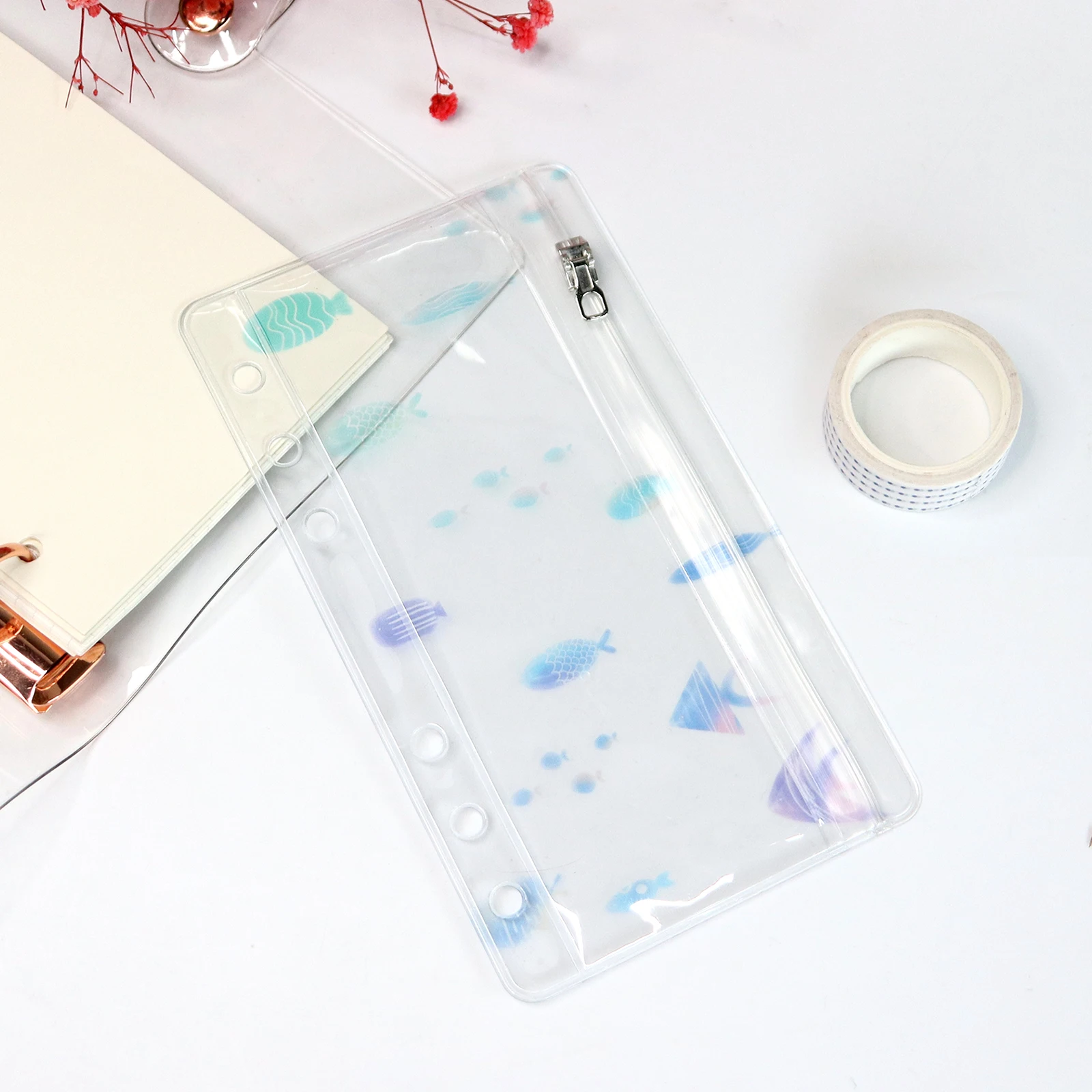 Transparant Clear A6 Rits Pouch Waterdichte Cash Budget Enveloppen Rits Bindmiddel Zakjes Voor Notebook Planner Reis Bindmiddelen