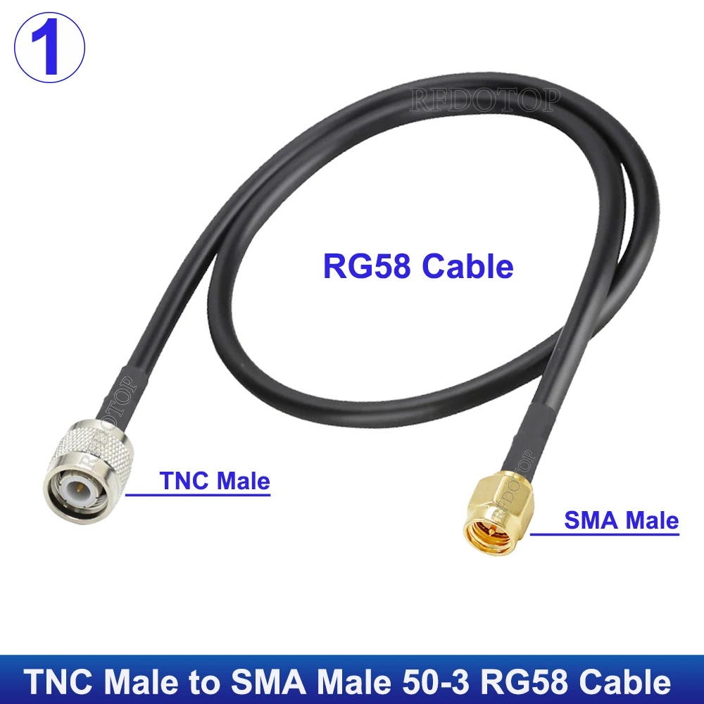 1Pcs RG-58 TNC Male/Female to SMA Male/Female Connector RG58 RF Coaxial Wireless Router Pigtail Extension Cord Jumper Cable