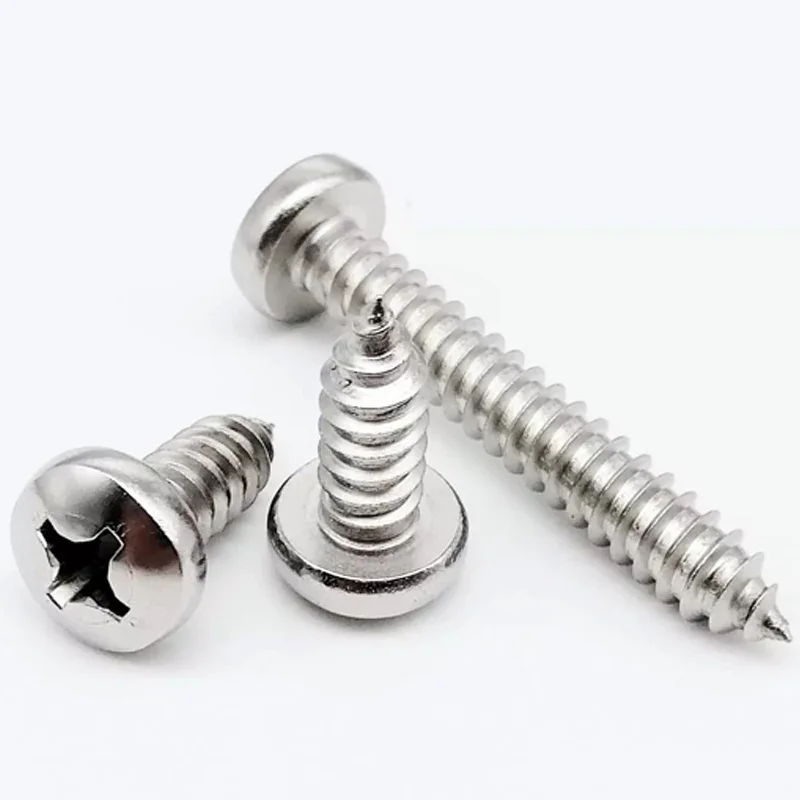 Cross Phillips Pan Round Head Self Tapping Screw A2-70 304 Stainless Steel M4.2 M5 M6 M8 Wood Screws Length 10mm-100mm