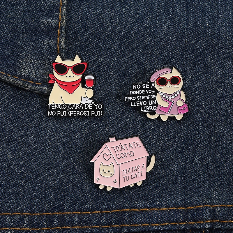 Cute Flame Cat Enamel Pin Cartoon Animal Series Funny And Interesting Black Kitten Metal Brooch Lapel Shirt Badge Jewelry Gift
