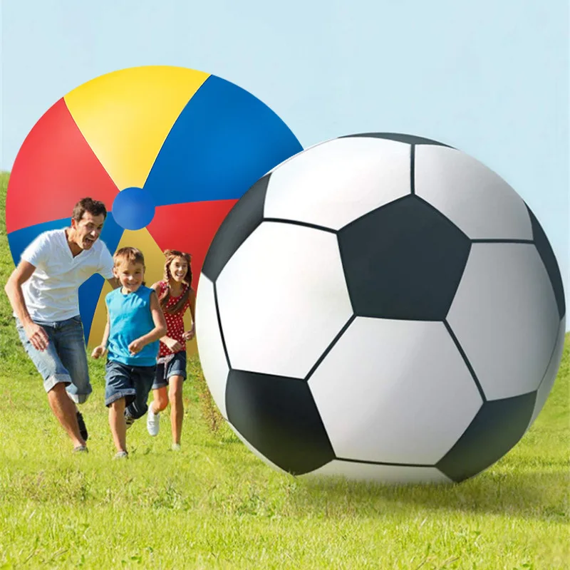 Pelota de playa inflable grande de 70-200cm, globo inflable rojo/amarillo/azul para césped al aire libre, fútbol deportivo divertido para escuela y