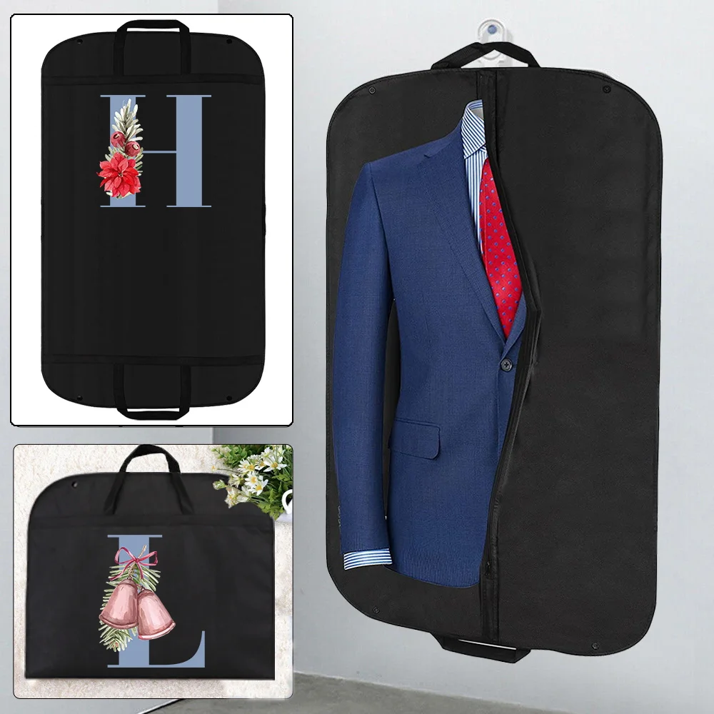 

Dustproof Clothing Covers Suit Coat Dust Cover Coat Storage Bag Blue Letter Print Protector Hanging Garment Bag Closet Organizer