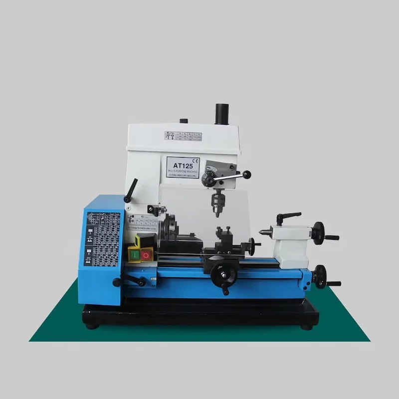 Mini Lathe AT125 Turning, Drilling and Milling Machine Mini Household Tool Small Woodworking Metal Bench Driller