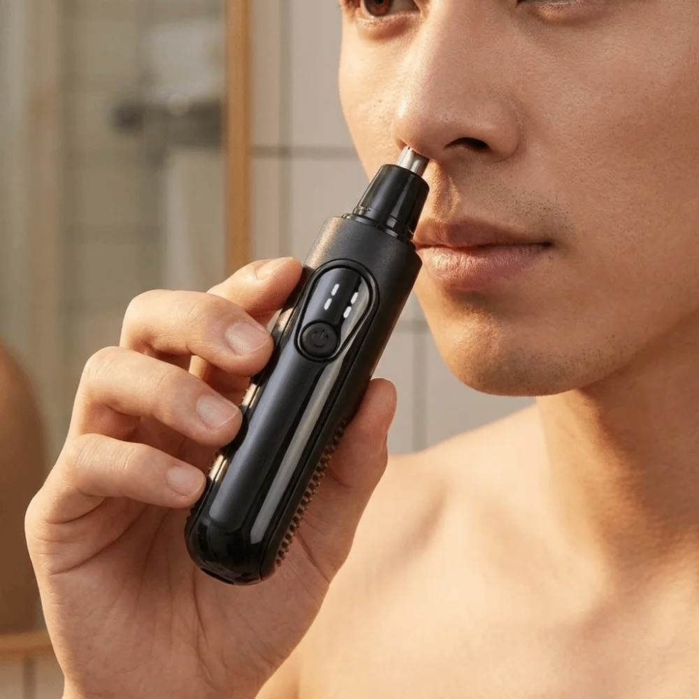 Portable Electric Nose Hair Trimmer Automatic Shaving Detachable Eyebrow Clipper Digital LED Display Easy To Clean