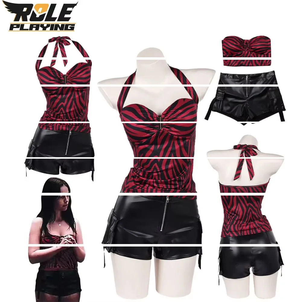 Costume de cosplay Nikki Movie Obsession, haut à bretelles, jupe, short, pantalon, vêtements de jeu de rôle féminin, tenue de fête d'Halloween et de carnaval