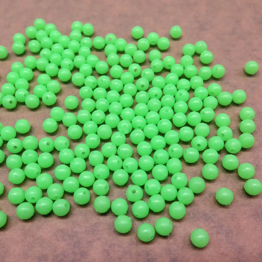 100pc/bag Fishing Floats Beads 4/5/6/8mm Round Fishing Beads Accessories Luminous Light Glowing Balls For Night Fishing