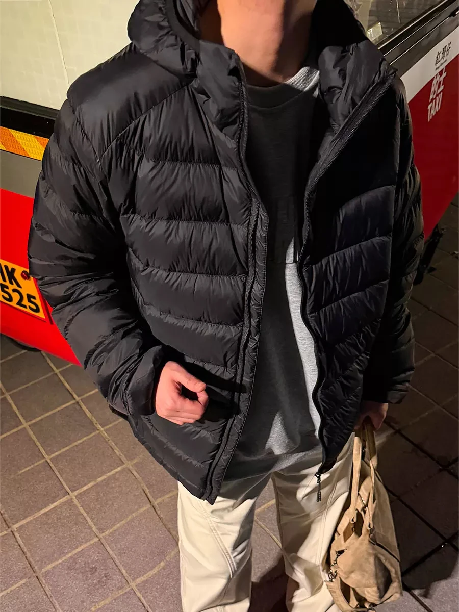 Men's Winter Lightweight Cotton Jacket Warm Hooded Loose Fit American Style Fashion Brand Lotus Root Cotton Coat