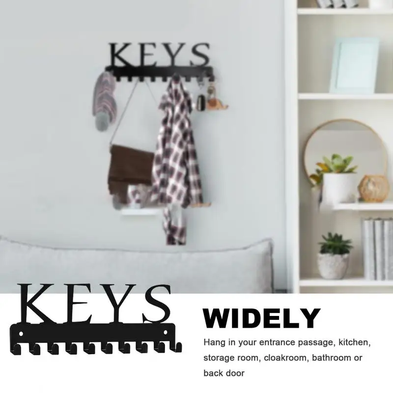 Keys Holder On Wall Key Hanger Iron Art Key Chain Holder Wall Mounted Key Holder Key Organizer For Entryway Hallway Keys Belts