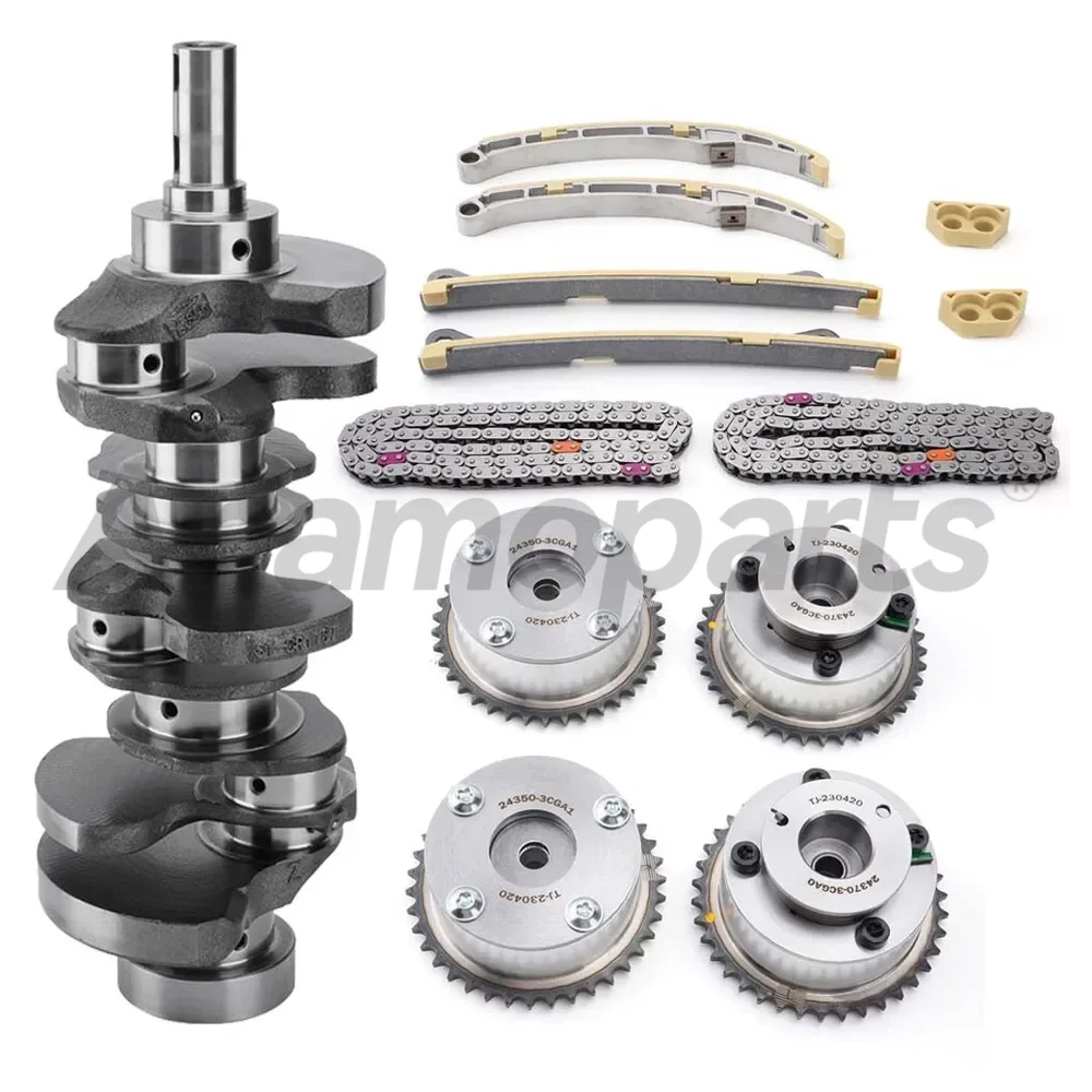 Engine Timing chain Crankshaft Head Gasket Rebuild Overhaul package Kit For 13-19 Hyundai Santa Fe Kia Sorento 3.3L V6 GAS DOHC